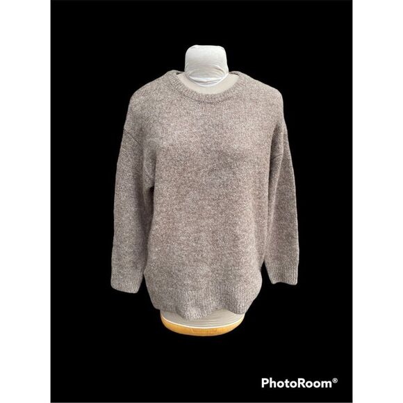 Old Navy Go-Recycled Oversized Pullover Sweater Heather Brown Sz. M - Picture 3 of 13